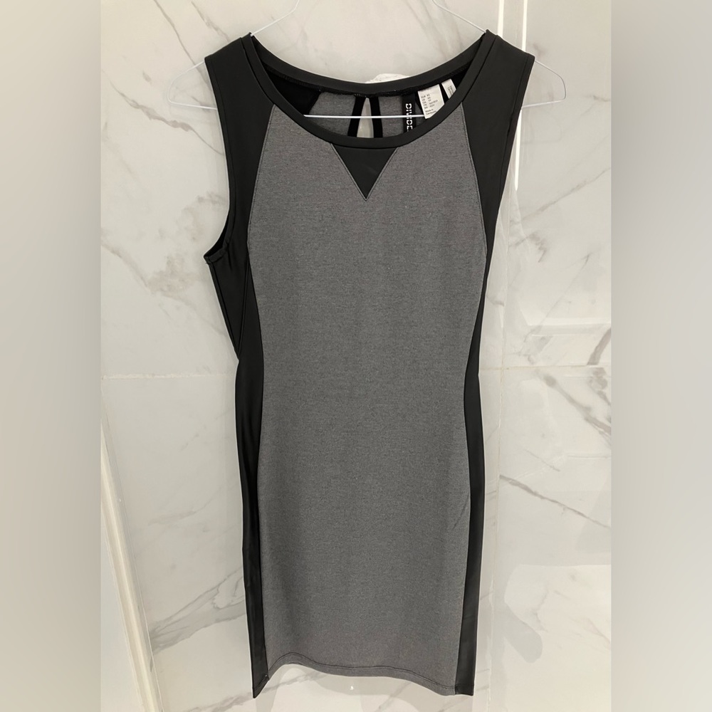 H&M Bodycon Dress with Faux Leather - Size XS